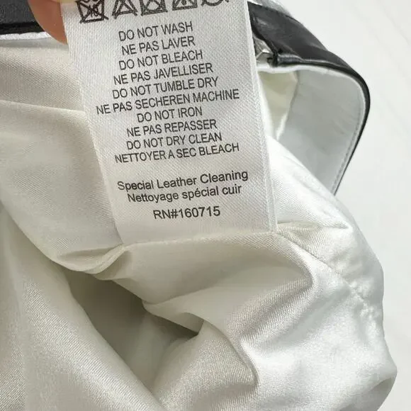 Retrofete Womens Sian Leather Zipper Mini Skirt Medium White Black Edgy - Picture 11 of 13